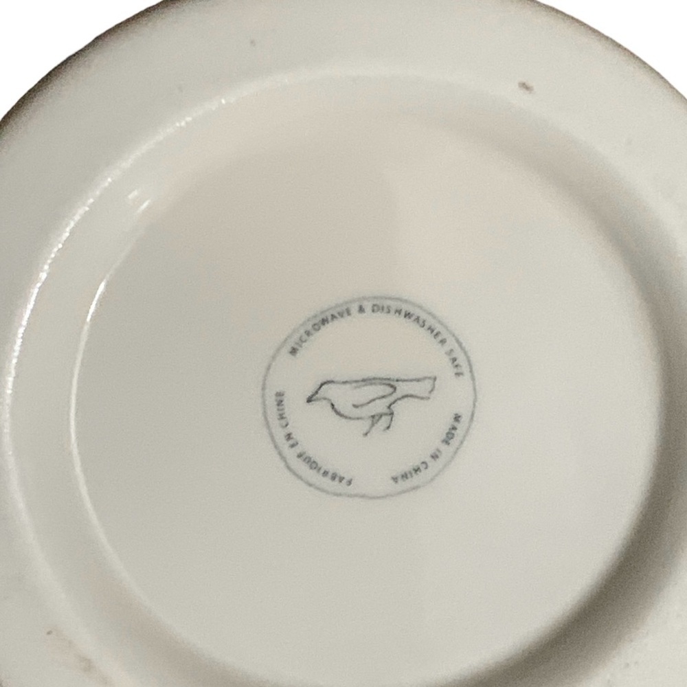 Anthropologie Coffee Mug Monogram "C" Cup Gift Bird White Black - Picture 3 of 4